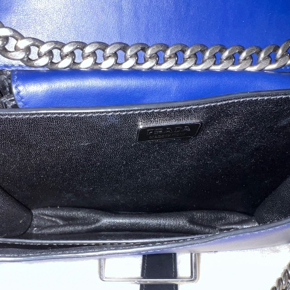 Prada Cahier Studded Shoulder Bag – Blue/Black Leather (pre-loved with COA) - Picture 5 of 7